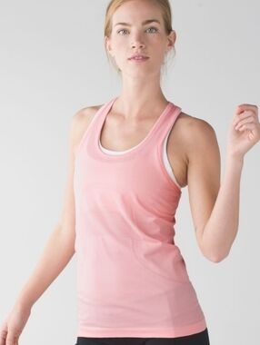 Lululemon Swiftly Tech Racerback Tank Top Heathered Bleached Coral 8